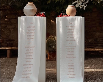 Multi Panel Linen Fabric Table Plan/Seating Chart - (Plinths not Included)
