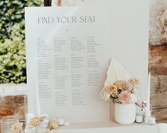 Frosted Acrylic 'Find Your Seat' Wedding Table Plan/Seating Chart