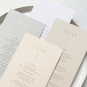 Gold Foiled Card Wedding Menus