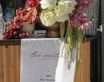 Bar Drinks & Signature Cocktails Menus in Linen Fabric