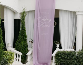 Lilac Silk Wedding Welcome Sign / Lavender / Mauve / Purple