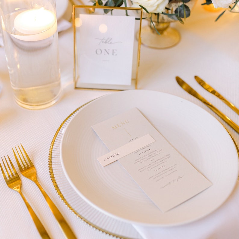 Gold Foiled Card Wedding Menus image 3