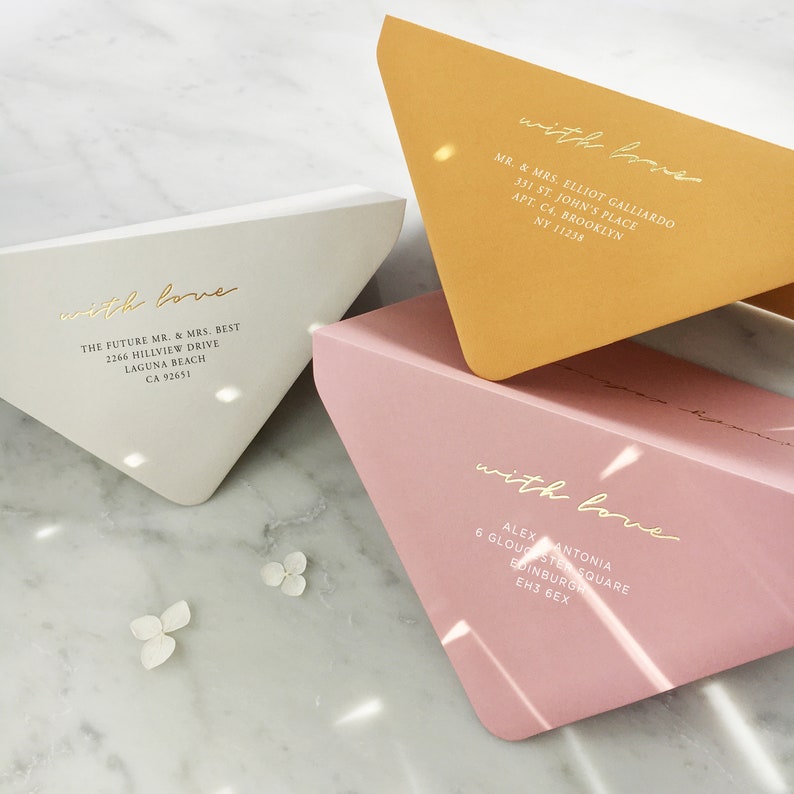 Gold Foiled Vellum Save the Date With Premium Envelope & Gold Etsy UK