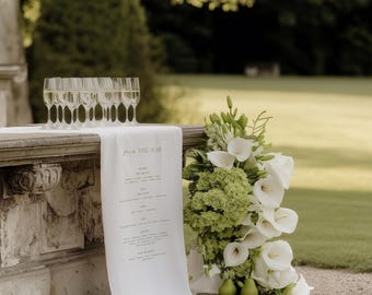 Bar Drinks & Signature Cocktails Menus in Linen Fabric