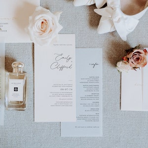 Translucent Vellum + Card Script Wedding Invitations with Choice of Envelope