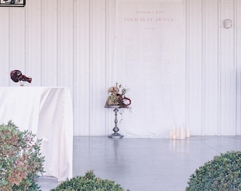 Extra large Serif Silk Fabric Seating Chart/Table Plan