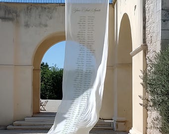 Extra large Script Silk Fabric Seating Chart/Table Plan