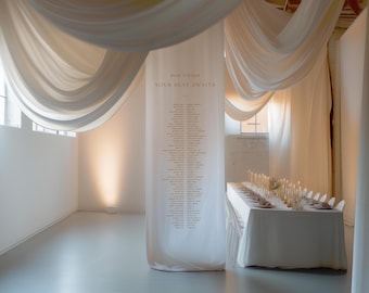 Linen Fabric Wedding Table Plan/Seating Chart - Extra Tall