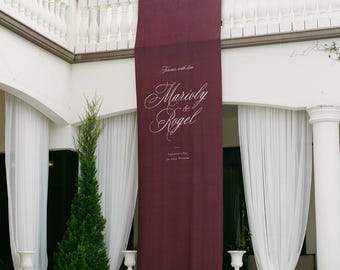 Burgundy Velvet Welcome Sign / Plum / Merlot / Bordeaux / Wine.