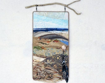 Art Quilt, Beach Quilt, Beach Series #190, Coastal Beach Scene, Fiber Art, Textile Art