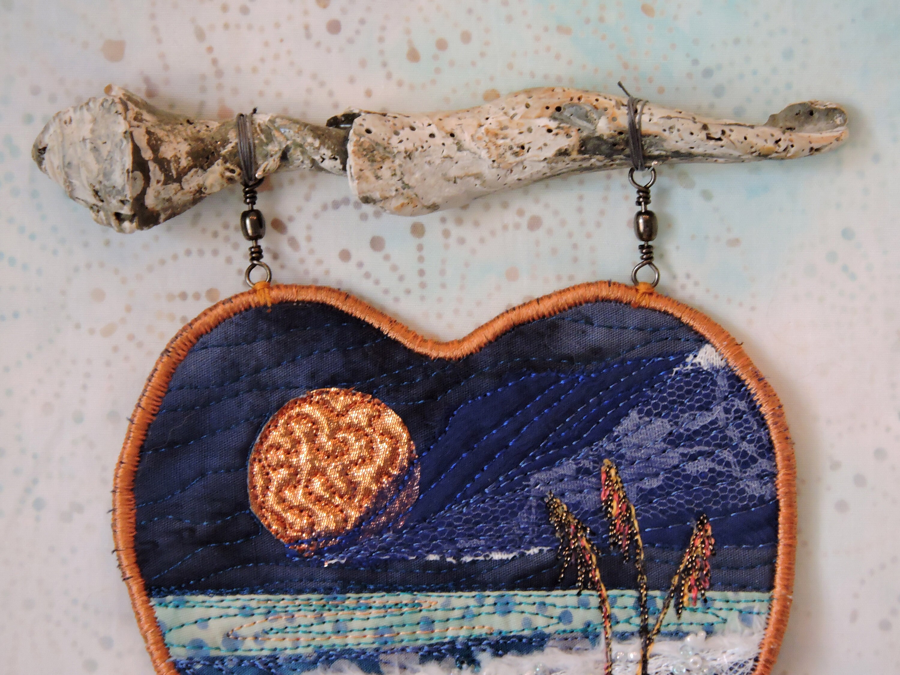 Quilted Beach Heart 66, Quilted Heart Wall Hanging Etsy