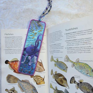 Quilted Bookmark: Hand Painted Under the Sea Scene with Marine Life