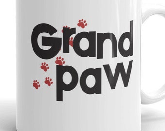 Dog Lover Grand Paw Coffee Mug - Pet Grandfather Tea Mug - Granddog Puppy Cup - Pet Sitter Animal Shelter Volunteer Gift , Grand dog