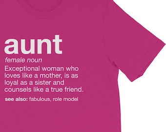 Moster Definition Tshirt - Moster Gåva - Moster Unisex T-shirt - Bästa Moster Gåva - Baby Shower, Graviditet, Födelse, Tillkännagivande - Ny Moster Gåva