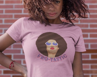 Afro Hair Women's short sleeve t-shirt - Afrocentric Style - African American Roots, Heritage, Ancestry Graphic T-shirt - Melanin Poppin Tee