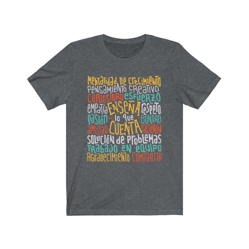 Enseña Lo Que Cuenta - Teach What Counts - Growth Mindset Spanish Teacher Unisex T-shirt image 8