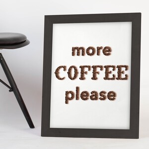More Coffee Please Premium Framed Vertical Poster Coffee Lover Decor Wall Art image 9