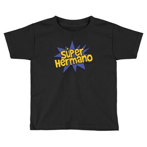 Super Hermano, Spanish Brother Shirt - Super Hero Bro Tee - Kids / Toddler Short Sleeve T-Shirt - Sibling Gift - Family Photo Reunion Outfit image 3