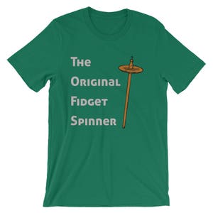 Funny Drop Spindle Tshirt, Unisex T-Shirt for Hand Spinners, Handspun Yarn Gift, Top Whorl Drop Spindle: The Original Fidget Spinner image 5