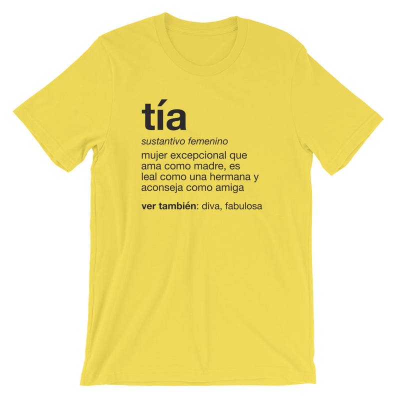 Tia Definition Tshirt Spanish Titi Gift Auntie Unisex T-Shirt Best Aunt Gift Baby Shower, Pregnancy, Birth, Announcement image 6