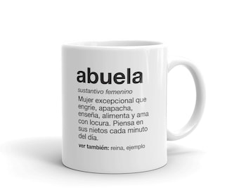 Abuela Spanish Definition Gift Mug | Present for Grandma | Regalo para abuelita latina