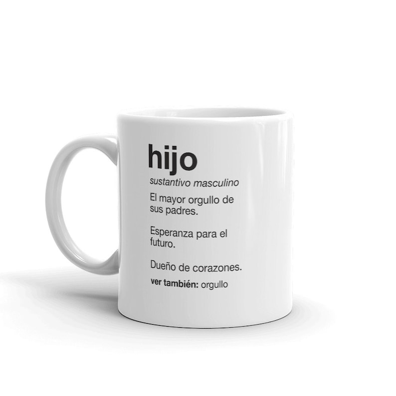 Hijo Definition Gift Mug Spanish Son Gift Mug Taza regalo para hijo image 2