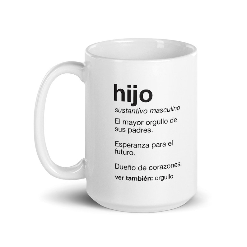 Hijo Definition Gift Mug Spanish Son Gift Mug Taza regalo para hijo image 4