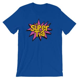 Tia Shirt Titi Shirt Super Tia Spanish Auntie Shirt Aunt Tshirt Tia Gift, Unisex short sleeve t-shirt, Pregnancy Announcement image 6
