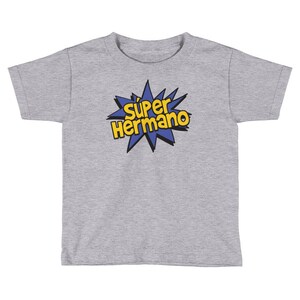 Super Hermano, Spanish Brother Shirt - Super Hero Bro Tee - Kids / Toddler Short Sleeve T-Shirt - Sibling Gift - Family Photo Reunion Outfit image 5