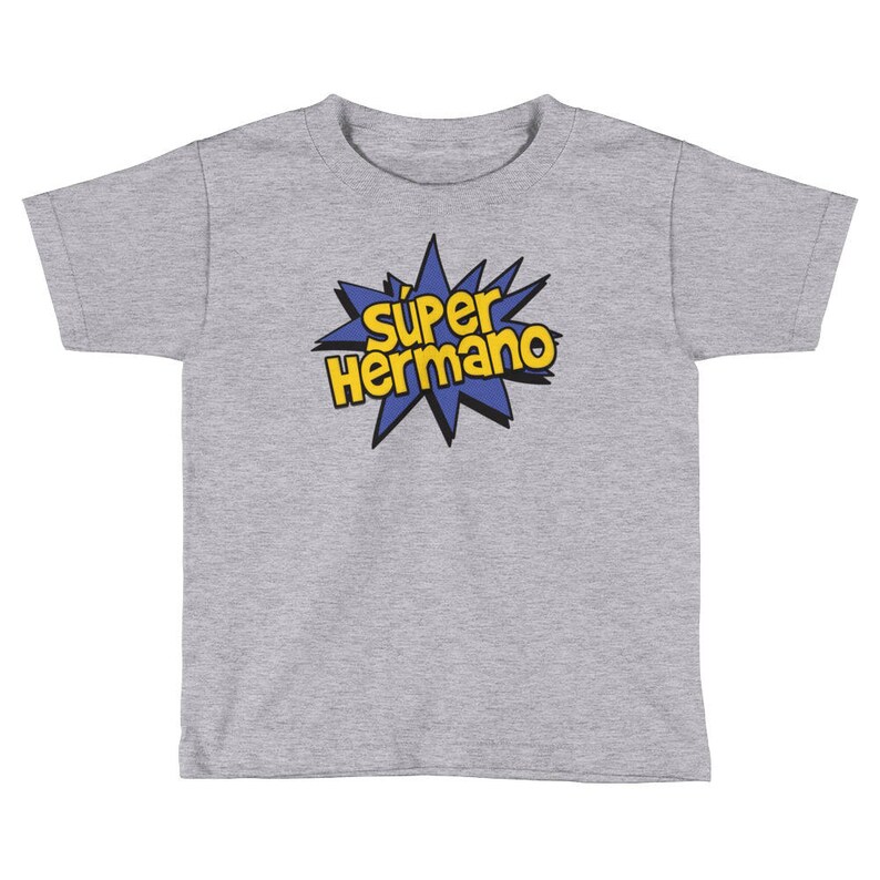 Super Hermano, Spanish Brother Shirt - Super Hero Bro Tee - Kids / Toddler Short Sleeve T-Shirt - Sibling Gift - Family Photo Reunion Outfit image 5