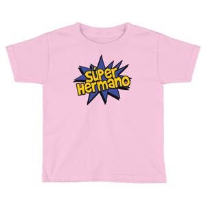 Super Hermano, Spanish Brother Shirt - Super Hero Bro Tee - Kids / Toddler Short Sleeve T-Shirt - Sibling Gift - Family Photo Reunion Outfit image 7