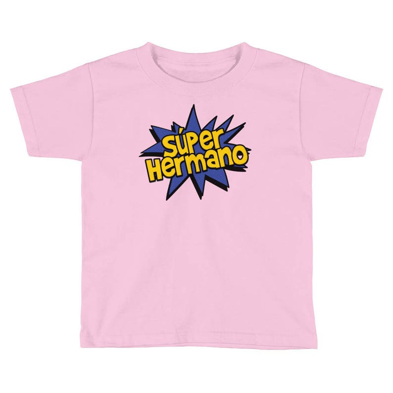 Super Hermano, Spanish Brother Shirt - Super Hero Bro Tee - Kids / Toddler Short Sleeve T-Shirt - Sibling Gift - Family Photo Reunion Outfit image 7