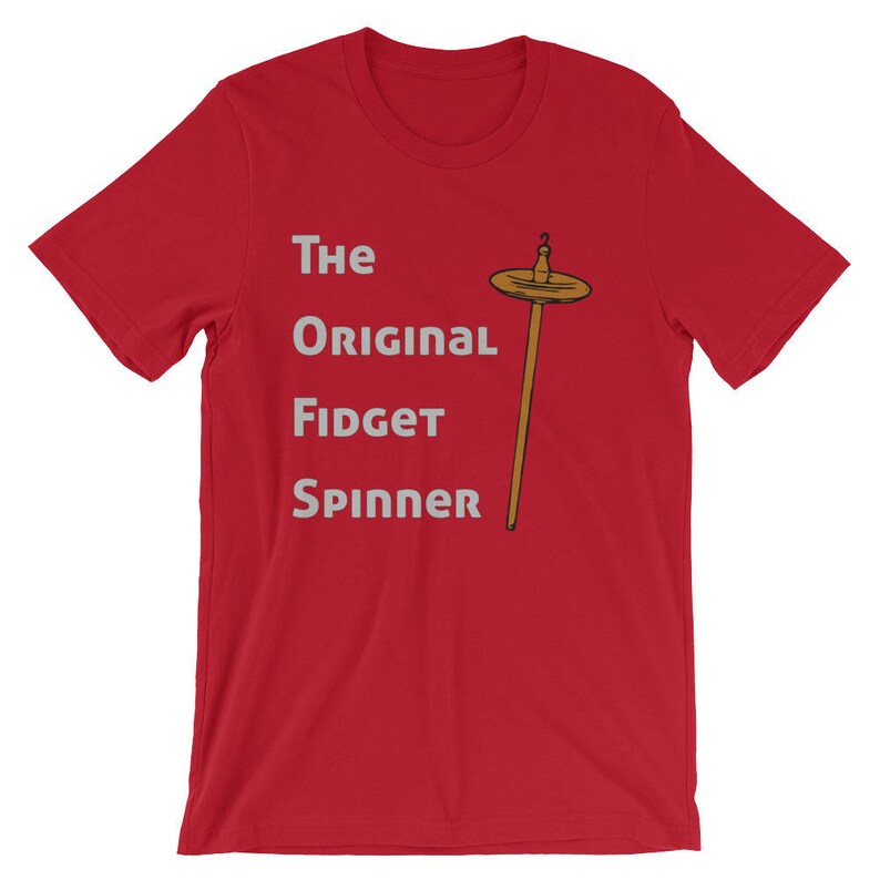 Funny Drop Spindle Tshirt, Unisex T-Shirt for Hand Spinners, Handspun Yarn Gift, Top Whorl Drop Spindle: The Original Fidget Spinner image 7