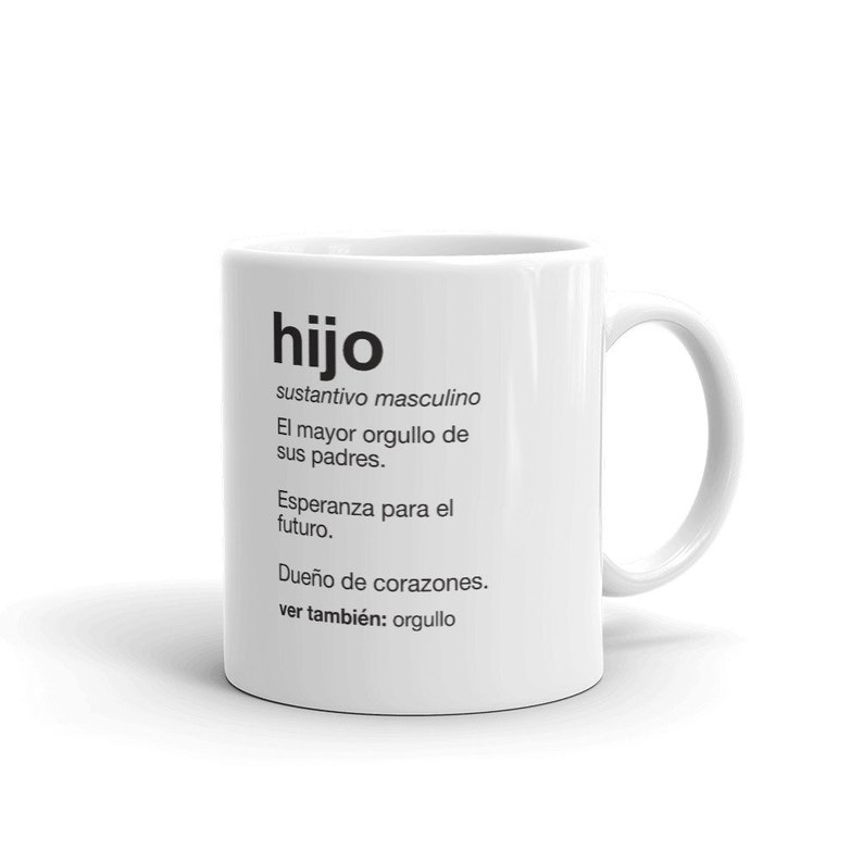 Hijo Definition Gift Mug Spanish Son Gift Mug Taza regalo para hijo image 1