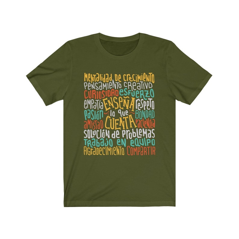 Enseña Lo Que Cuenta - Teach What Counts - Growth Mindset Spanish Teacher Unisex T-shirt image 7