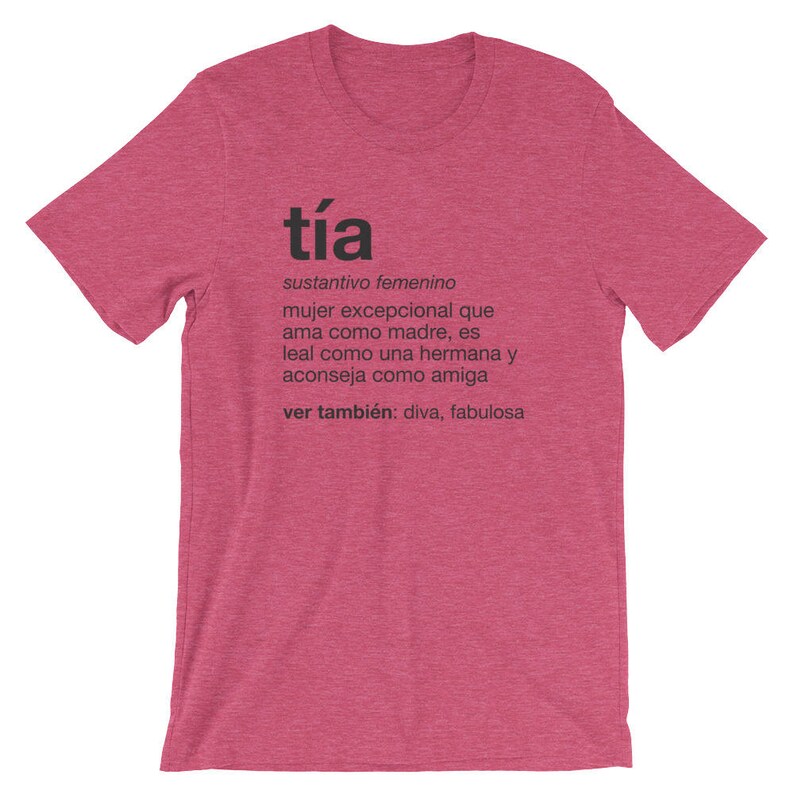 Tia Definition Tshirt Spanish Titi Gift Auntie Unisex T-Shirt Best Aunt Gift Baby Shower, Pregnancy, Birth, Announcement image 8