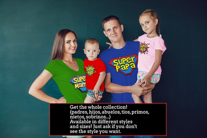 Super Hermano, Spanish Brother Shirt - Super Hero Bro Tee - Kids / Toddler Short Sleeve T-Shirt - Sibling Gift - Family Photo Reunion Outfit image 8