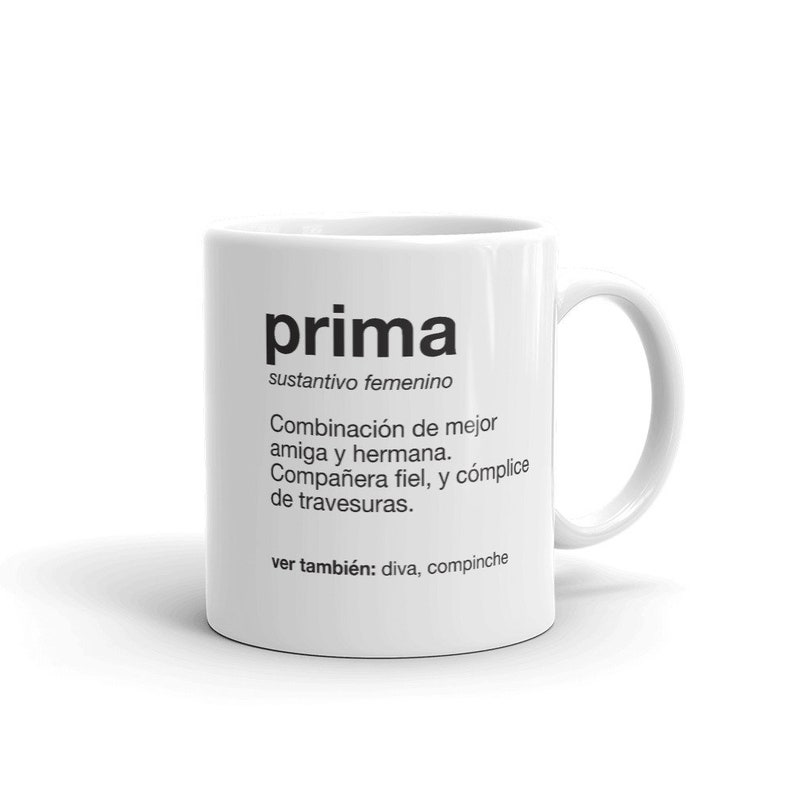 Prima Definition Mug Spanish Cousin Gift Regalo para Primita image 1