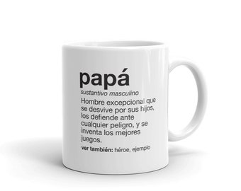 Papá Definition Gift Mug | Cafecito de Papa | Spanish Father Gift | Latin Dad Mug | Gift for the Best Papi