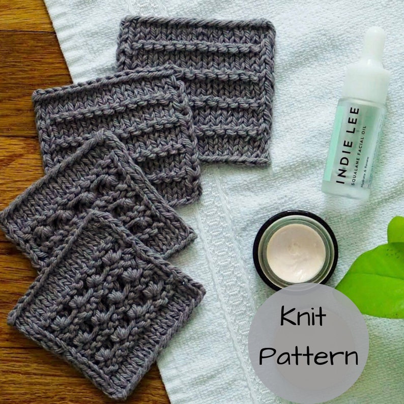 Knitting Pattern // Textured Knitted Face Scrubbie Reusable Etsy