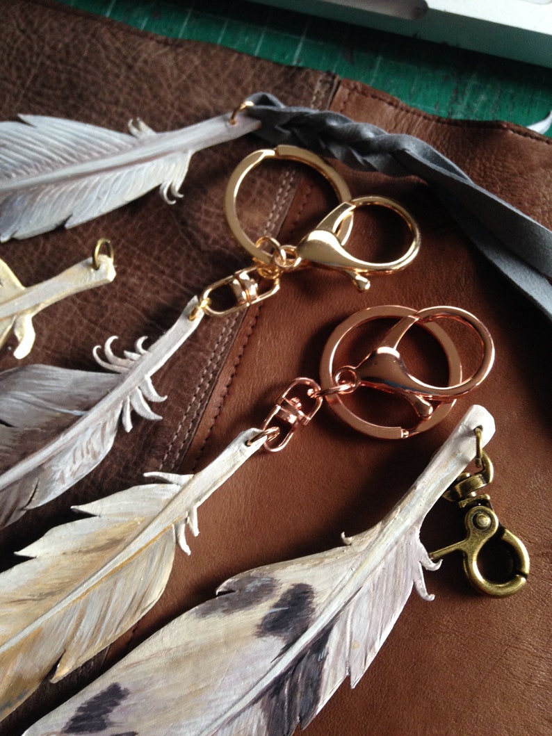 A Rare Bird - Hand Dyed Fringe and Leather Feathered Clamps main image 0