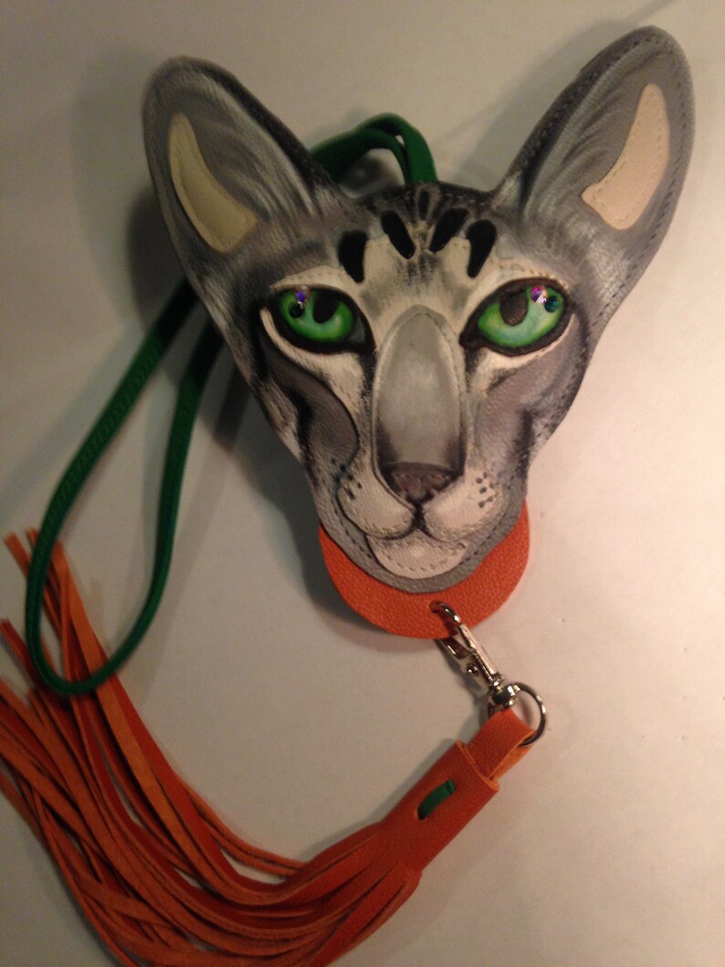 Cat lovers gift Personalised Hand Painted Cat Charm Oriental Tabby Cat Bag Charm Custom Order Silver Tabby Oriental Cat Charm