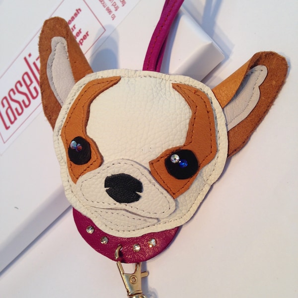 Chihuahua Bag Charm, Tan & White Chihuahua, Cute Chihuahua bag Charm