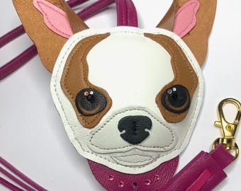 Chihuahua Bag Charm, Tan & White Chihuahua, Cute Chihuahua bag Charm