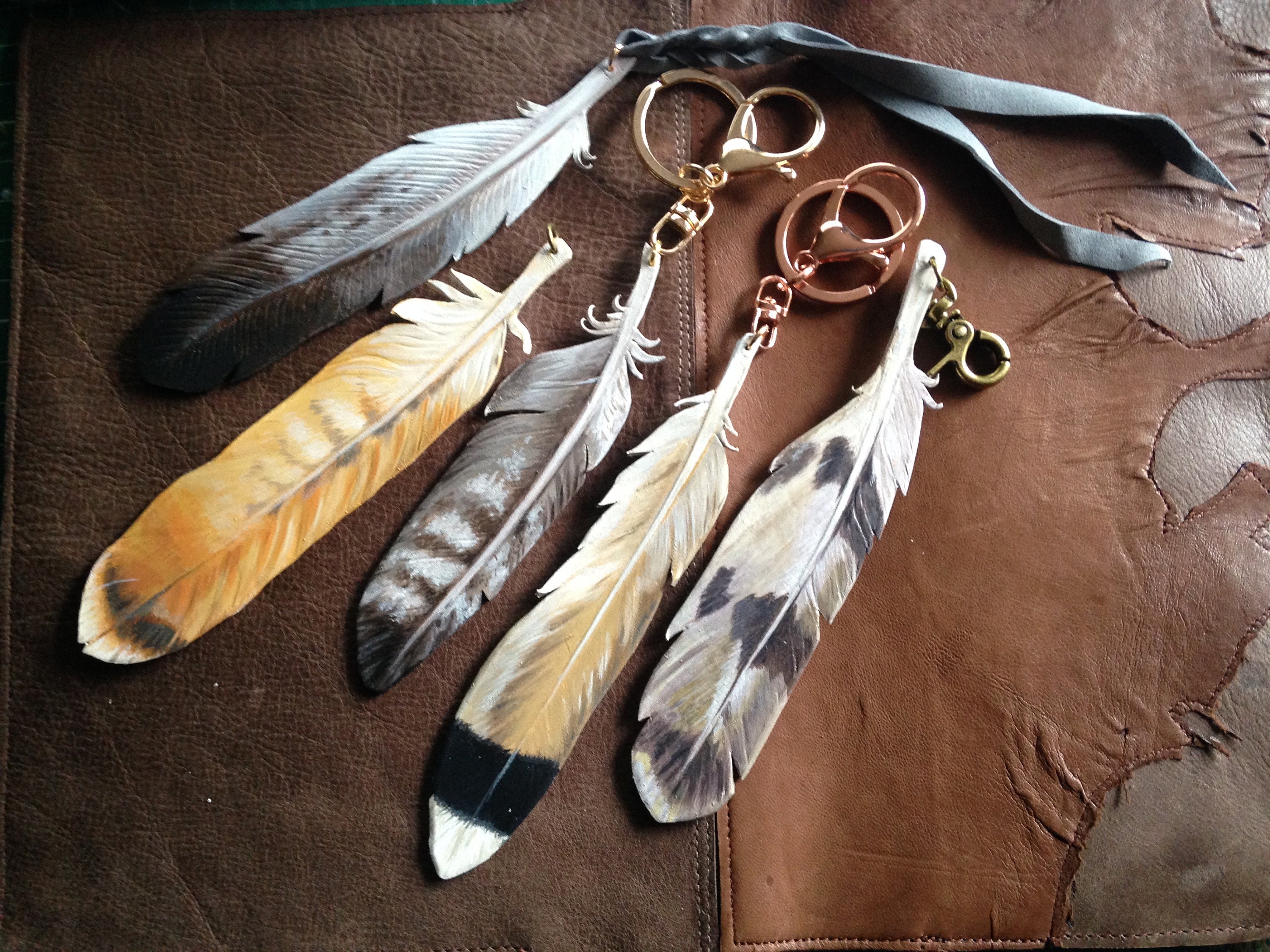 Leather feather on sale