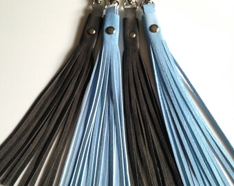 Leather Tassels, Clip on Tassels, Handbag Tassels or Boot Tassels, Leather Boot Tassels, Boot Zipper Tassels, Pair of Tassels