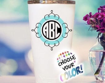 Yeti Cup Custom Monogram Decal - Choose Colors!