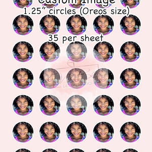 Custom Edible Image Cake Topper Your Photo Personalized Birthday Anniversary Cupcakes Cookies 1.25" circles