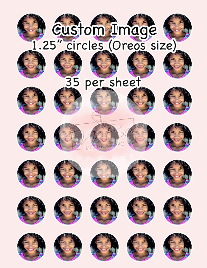 Custom Edible Image Cake Topper Your Photo Personalized Birthday Anniversary Cupcakes Cookies 1.25" circles