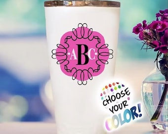 Yeti Cup Custom Monogram Decal - Choose Colors!